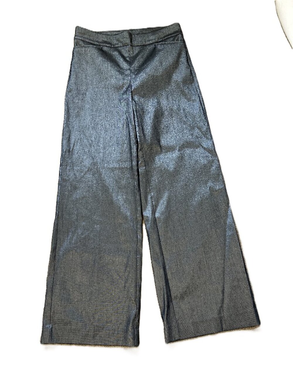 Chico's Silver Brigitte Wide Leg Pull On Pants Size 1